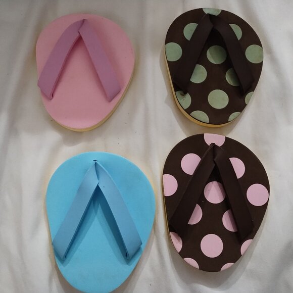 Flip Flop Wine Glass Coasters-4 piece set - Picture 1 of 6